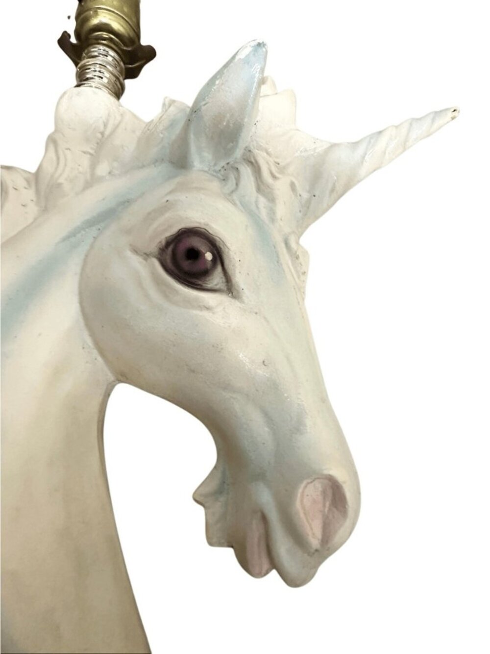 Vintage Pair Unicorn Head Design Plug In Table Lamp - Picture 2 of 6